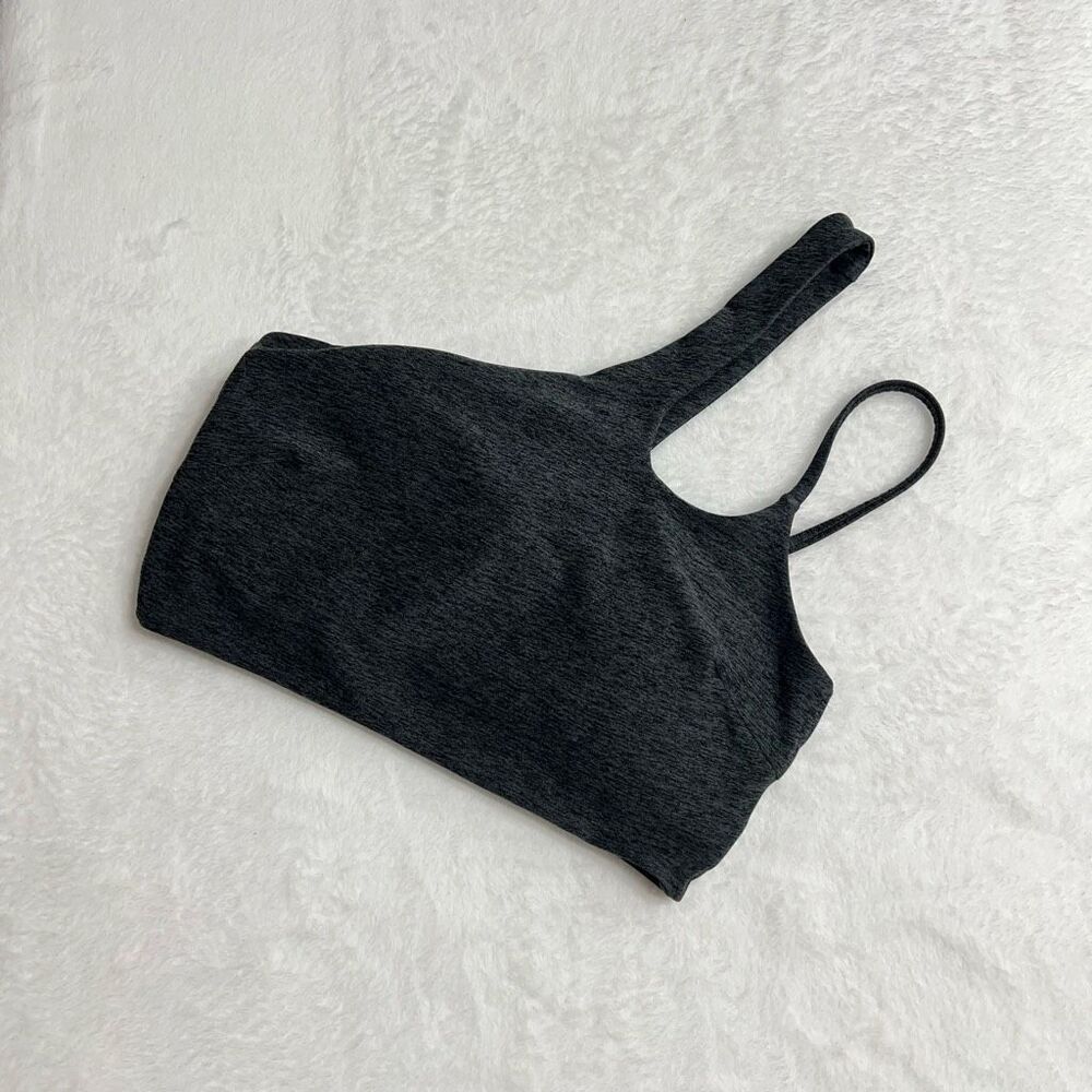 Bombshell Dark Gray Sports Bra One Shoulder Medium Women